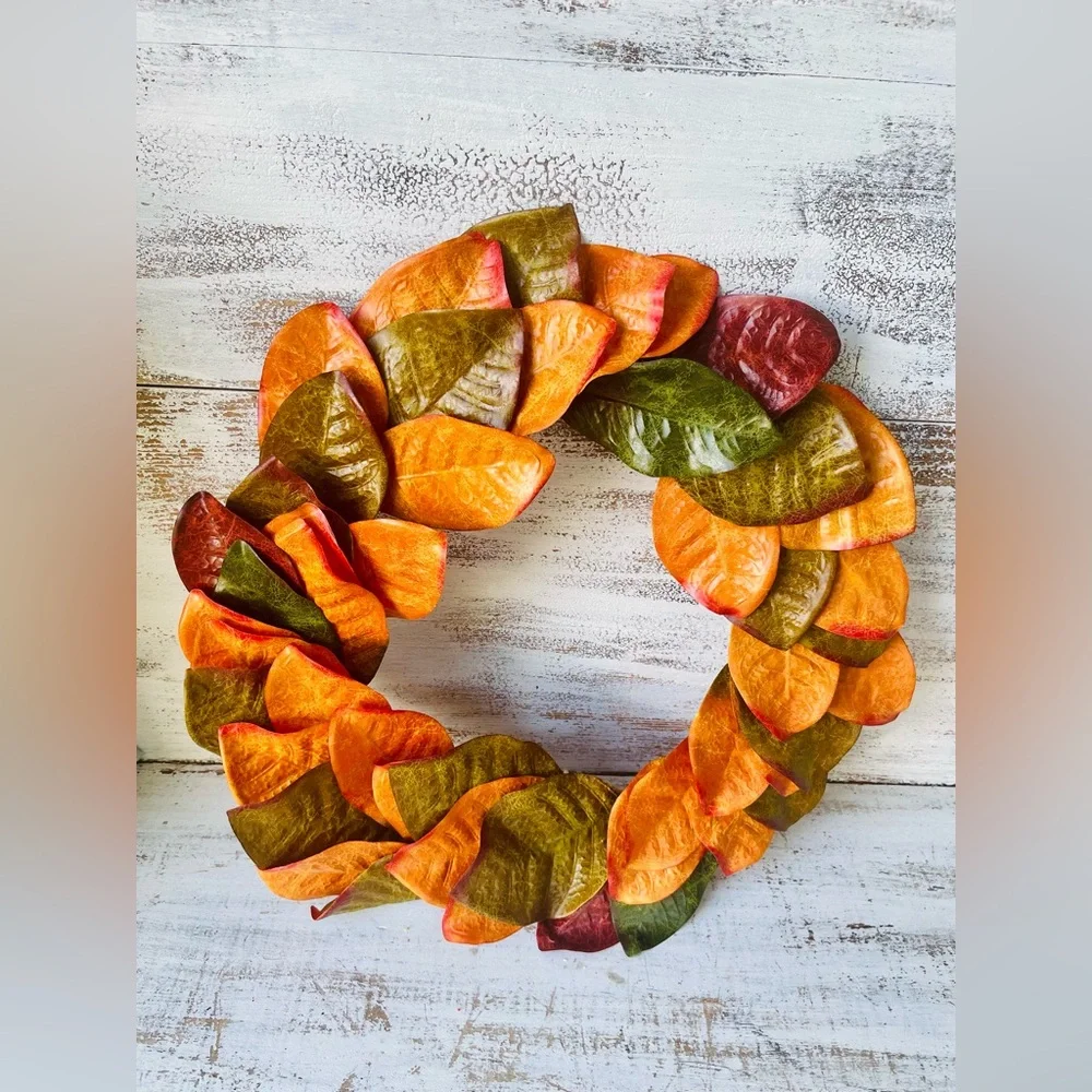Fall Magnolia Leaves Wreath, 22”